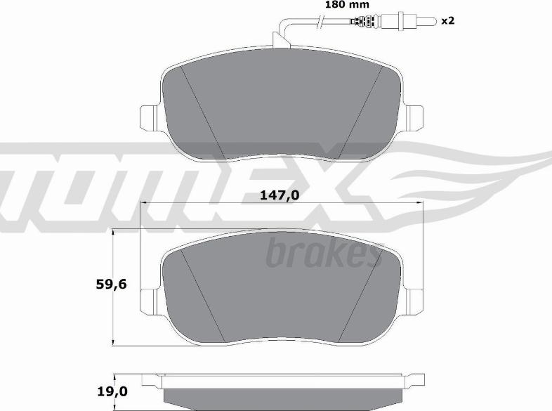 TOMEX brakes TX 13-34 - Тормозные колодки, дисковые, комплект autosila-amz.com