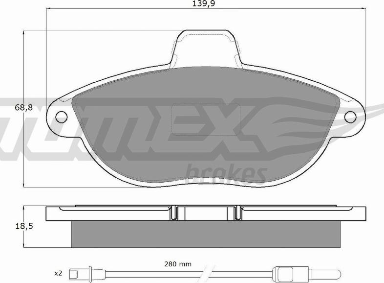 TOMEX brakes TX 13-35 - Тормозные колодки, дисковые, комплект autosila-amz.com