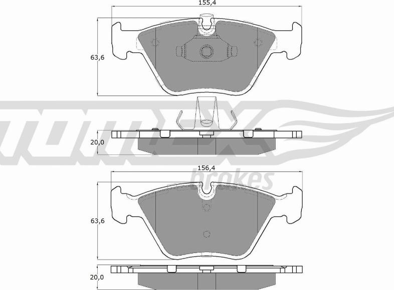 TOMEX brakes TX 13-20 - Тормозные колодки, дисковые, комплект autosila-amz.com