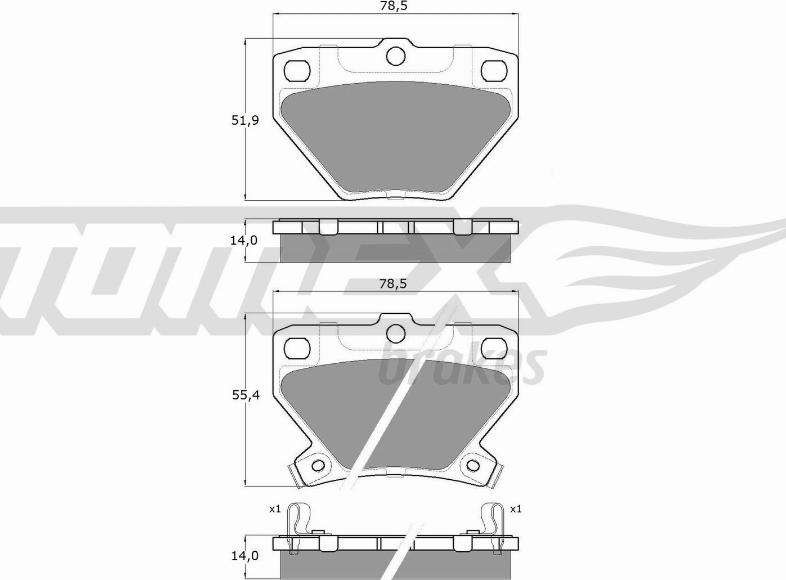 TOMEX brakes TX 13-77 - Тормозные колодки, дисковые, комплект autosila-amz.com