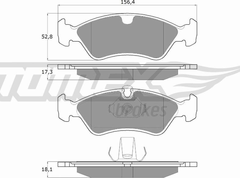 TOMEX brakes TX 12-98 - Тормозные колодки, дисковые, комплект autosila-amz.com