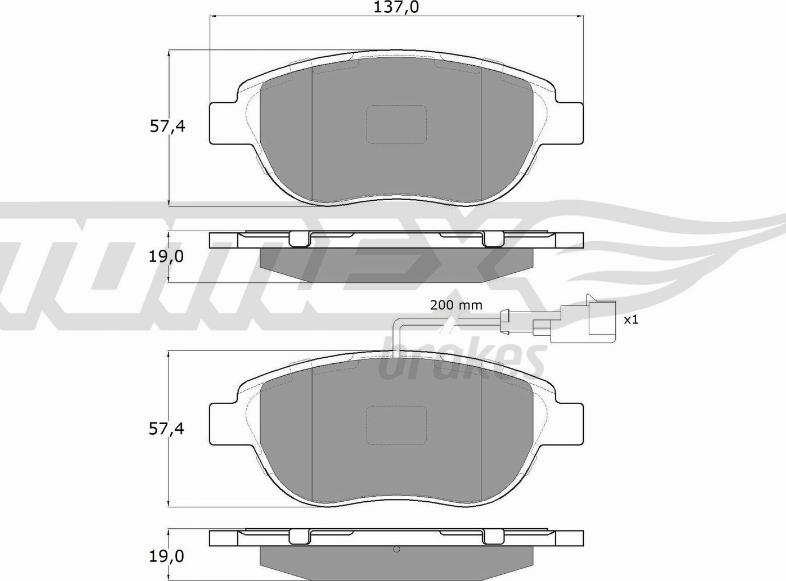 TOMEX brakes TX 12-49 - Тормозные колодки, дисковые, комплект autosila-amz.com