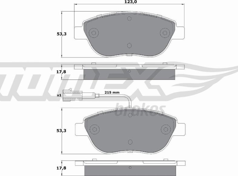 TOMEX brakes TX 12-48 - Тормозные колодки, дисковые, комплект autosila-amz.com