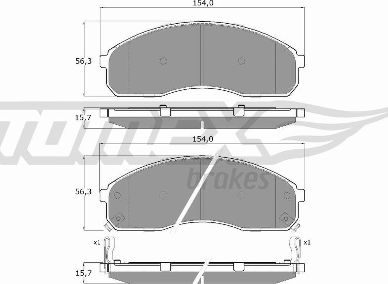 TOMEX brakes TX 12-42 - Тормозные колодки, дисковые, комплект autosila-amz.com