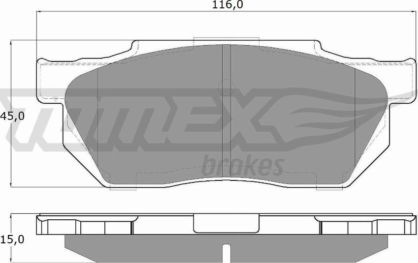 TOMEX brakes TX 12-64 - Тормозные колодки, дисковые, комплект autosila-amz.com