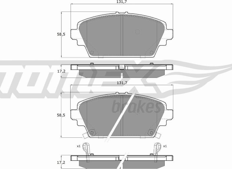 TOMEX brakes TX 12-63 - Тормозные колодки, дисковые, комплект autosila-amz.com