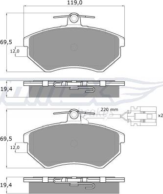 TOMEX brakes TX 12-04 - КОЛОДКИ ТОРМОЗНЫЕ ДИСКОВЫЕ autosila-amz.com