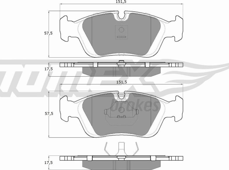 TOMEX brakes TX 12-05 - Тормозные колодки, дисковые, комплект autosila-amz.com