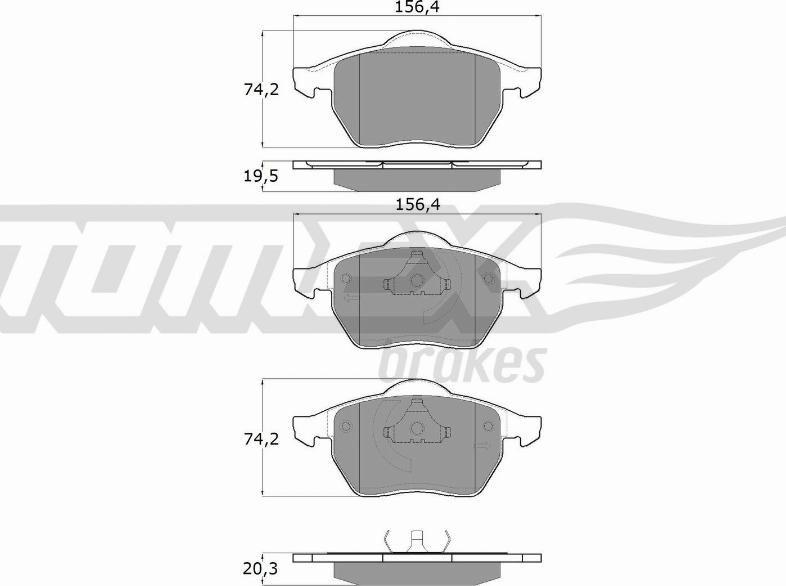 TOMEX brakes TX 12-12 - Тормозные колодки, дисковые, комплект autosila-amz.com