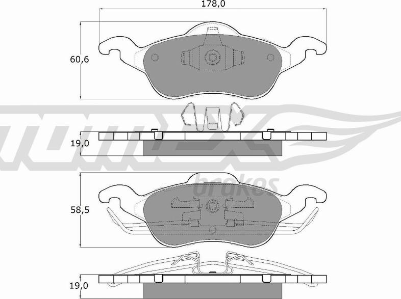 TOMEX brakes TX 12-17 - Тормозные колодки, дисковые, комплект autosila-amz.com