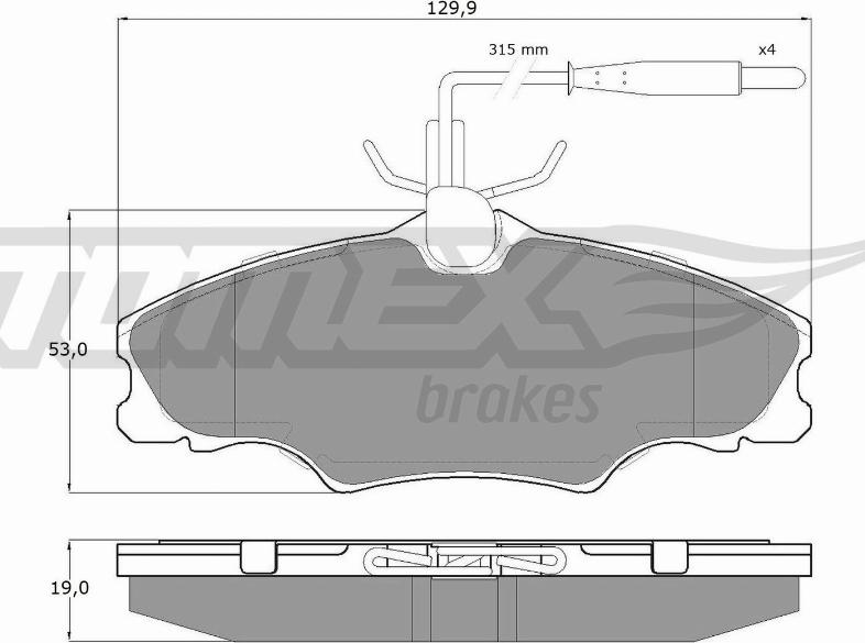 TOMEX brakes TX 12-31 - Тормозные колодки, дисковые, комплект autosila-amz.com