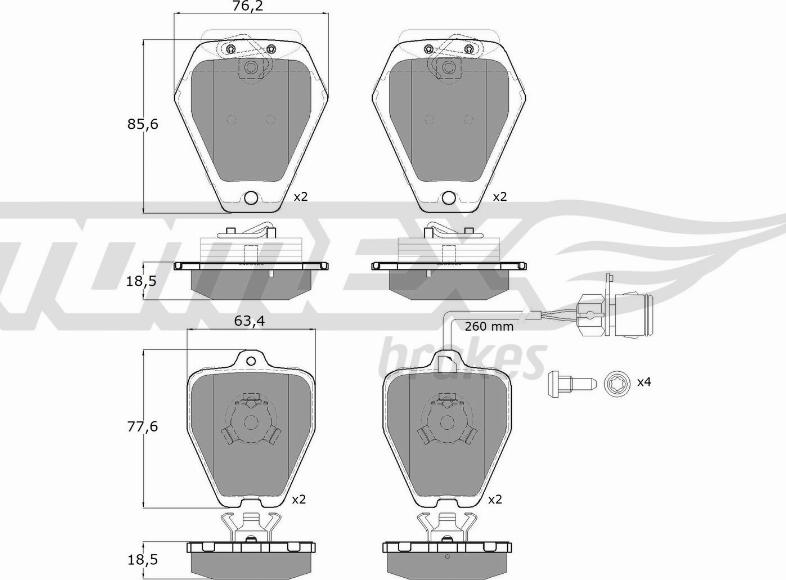 TOMEX brakes TX 12-26 - Тормозные колодки, дисковые, комплект autosila-amz.com