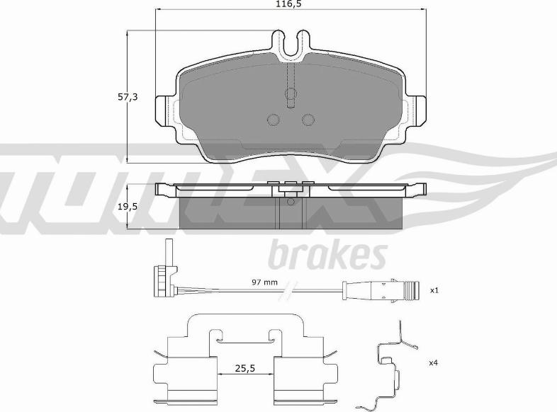 TOMEX brakes TX 12-751 - Тормозные колодки, дисковые, комплект autosila-amz.com