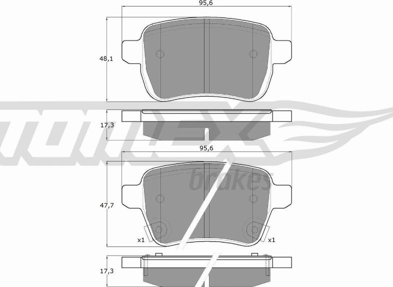 TOMEX brakes TX 17-94 - Тормозные колодки, дисковые, комплект autosila-amz.com