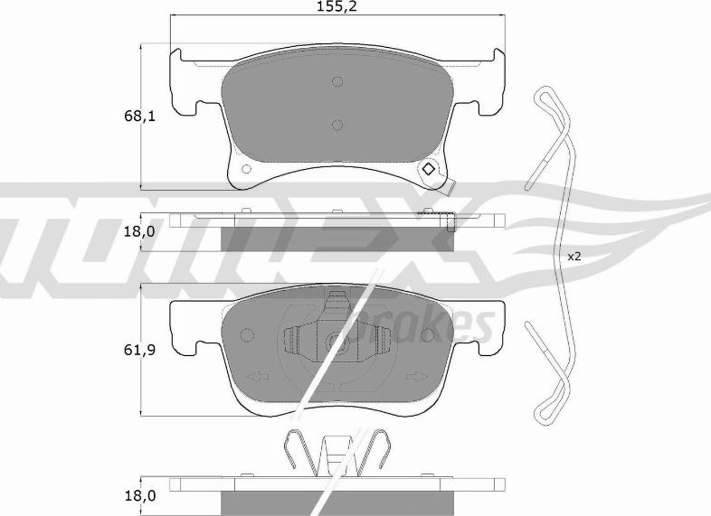 TOMEX brakes TX 17-93 - Тормозные колодки, дисковые, комплект autosila-amz.com