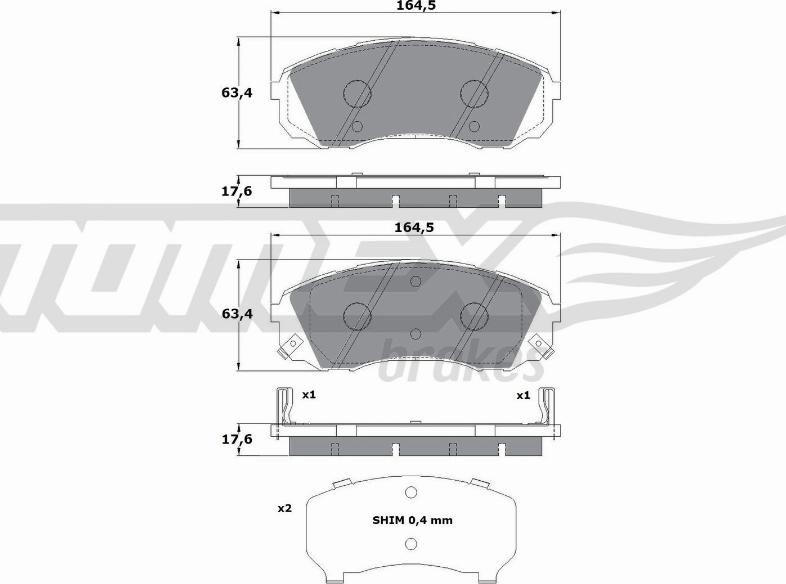 TOMEX brakes TX 17-49 - Тормозные колодки, дисковые, комплект autosila-amz.com