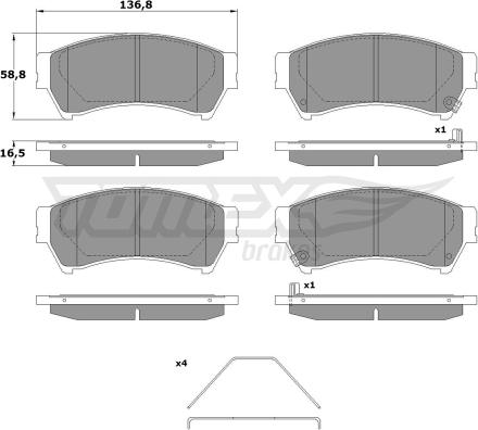 TOMEX brakes TX 17-40 - Тормозные колодки, дисковые, комплект autosila-amz.com