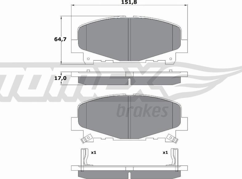 TOMEX brakes TX 17-52 - Тормозные колодки, дисковые, комплект autosila-amz.com