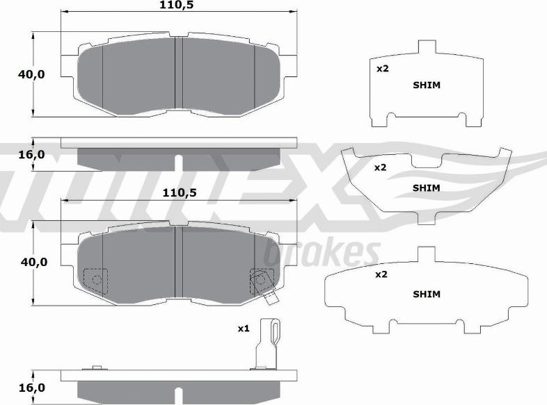 TOMEX brakes TX 17-66 - Тормозные колодки, дисковые, комплект autosila-amz.com
