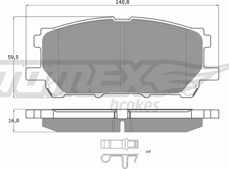 TOMEX brakes TX 17-63 - Тормозные колодки, дисковые, комплект autosila-amz.com