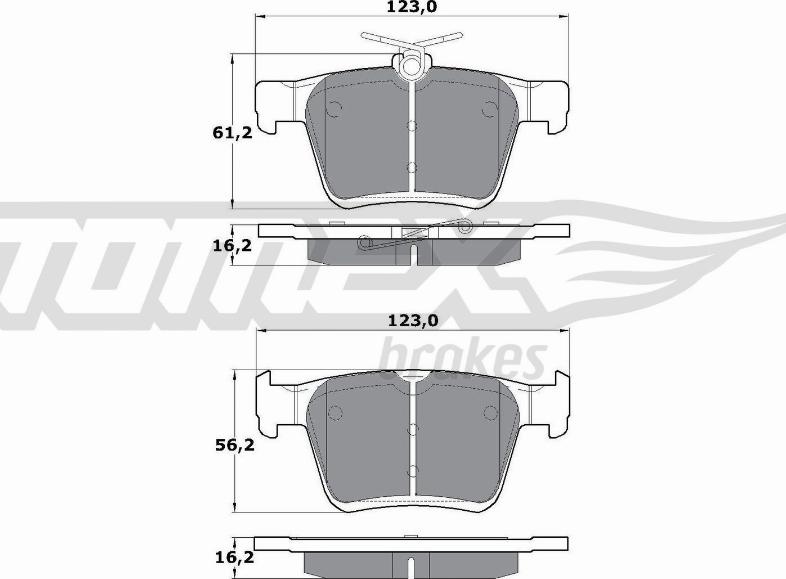 TOMEX brakes TX 17-05 - Тормозные колодки, дисковые, комплект autosila-amz.com