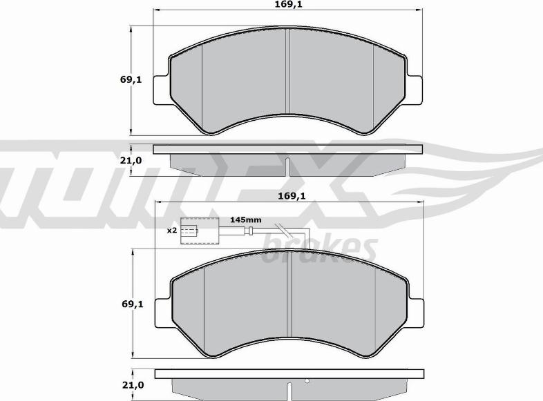 TOMEX brakes TX 17-19 - Тормозные колодки, дисковые, комплект autosila-amz.com