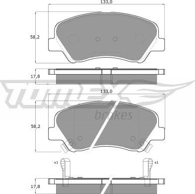 TOMEX brakes TX 17-85 - Тормозные колодки, дисковые, комплект autosila-amz.com