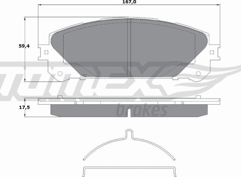 TOMEX brakes TX 17-80 - Тормозные колодки, дисковые, комплект autosila-amz.com