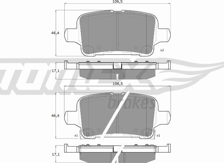 TOMEX brakes TX 17-88 - Тормозные колодки, дисковые, комплект autosila-amz.com