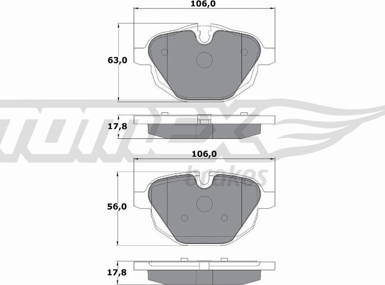 TOMEX brakes TX 17-34 - Тормозные колодки, дисковые, комплект autosila-amz.com