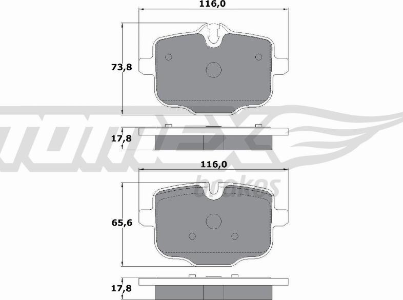 TOMEX brakes TX 17-36 - Тормозные колодки, дисковые, комплект autosila-amz.com