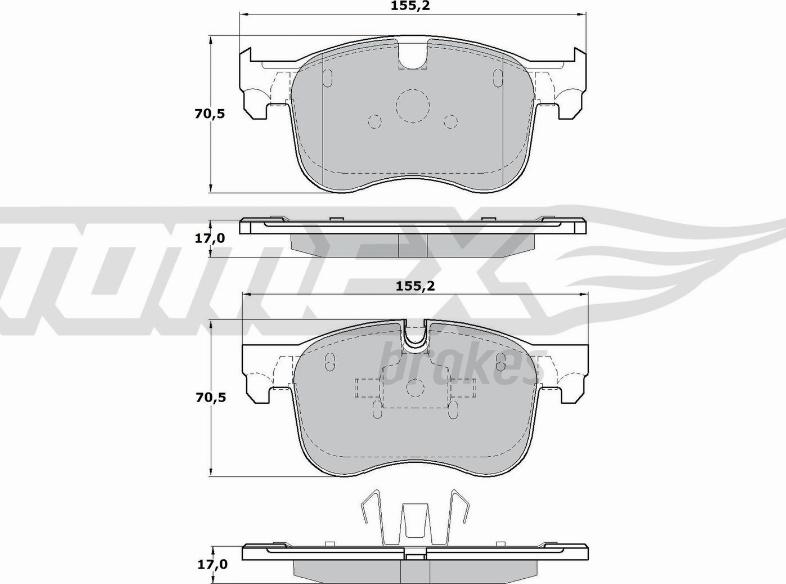 TOMEX brakes TX 17-29 - Тормозные колодки, дисковые, комплект autosila-amz.com