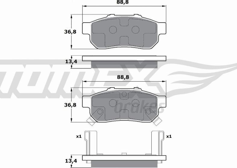 TOMEX brakes TX 17-22 - Тормозные колодки, дисковые, комплект autosila-amz.com