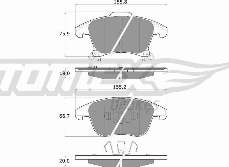 TOMEX brakes TX 17-75 - Тормозные колодки, дисковые, комплект autosila-amz.com