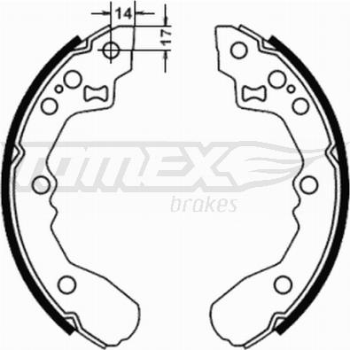 TOMEX brakes TX 21-78 - Комплект тормозных колодок, барабанные autosila-amz.com