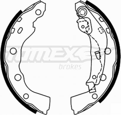 TOMEX brakes TX 22-00 - Комплект тормозных колодок, барабанные autosila-amz.com