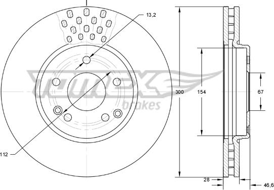 TOMEX brakes TX 74-04 - Тормозной диск autosila-amz.com