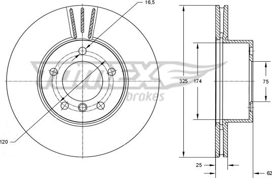 TOMEX brakes TX 74-02 - Тормозной диск autosila-amz.com