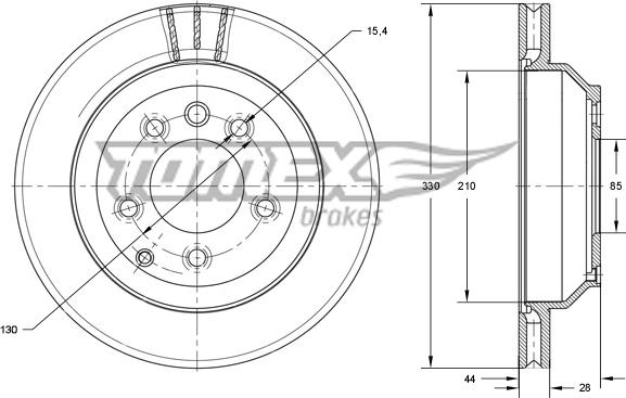 TOMEX brakes TX 74-16 - Тормозной диск autosila-amz.com