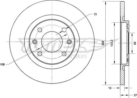 TOMEX brakes TX 70-94 - Тормозной диск autosila-amz.com