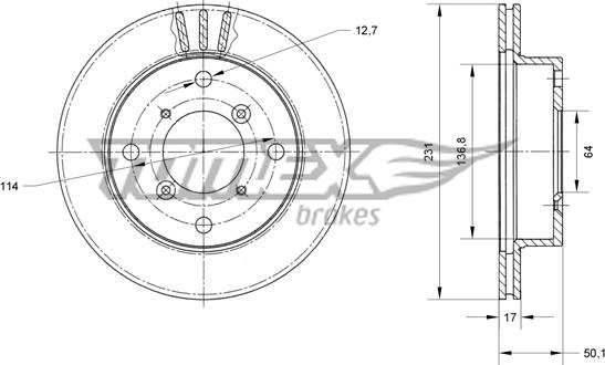 TOMEX brakes TX 70-59 - Тормозной диск autosila-amz.com