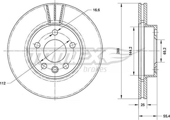 TOMEX brakes TX 70-54 - Тормозной диск autosila-amz.com