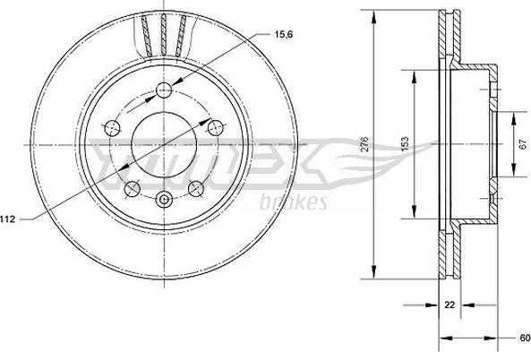 TOMEX brakes TX 70-52 - Тормозной диск autosila-amz.com