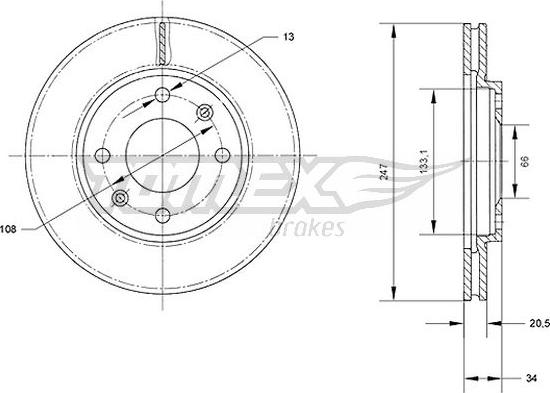 TOMEX brakes TX 70-64 - Тормозной диск autosila-amz.com