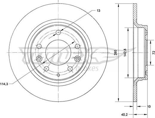 TOMEX brakes TX 70-66 - Тормозной диск autosila-amz.com