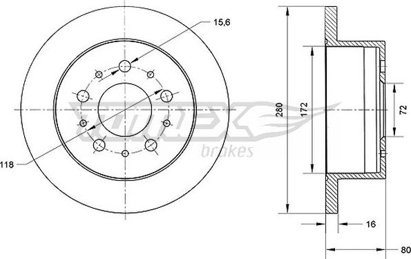 TOMEX brakes TX 70-61 - Тормозной диск autosila-amz.com