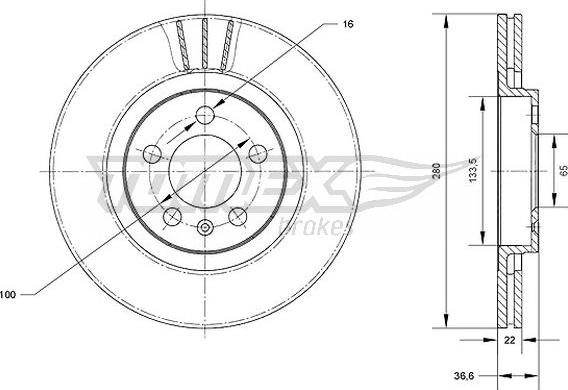 TOMEX brakes TX 70-09 - Тормозной диск autosila-amz.com