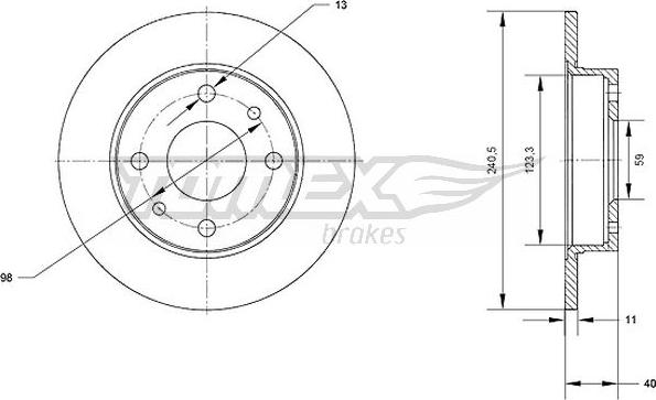 TOMEX brakes TX 70-04 - Тормозной диск autosila-amz.com