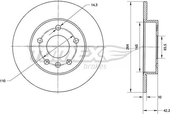 TOMEX brakes TX 70-06 - Тормозной диск autosila-amz.com