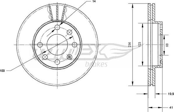 TOMEX brakes TX 70-08 - Тормозной диск autosila-amz.com